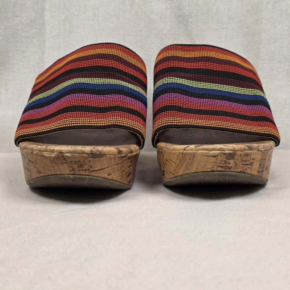 Montego Bay Club Multicolor Cork Wedge Slides Size 8.5